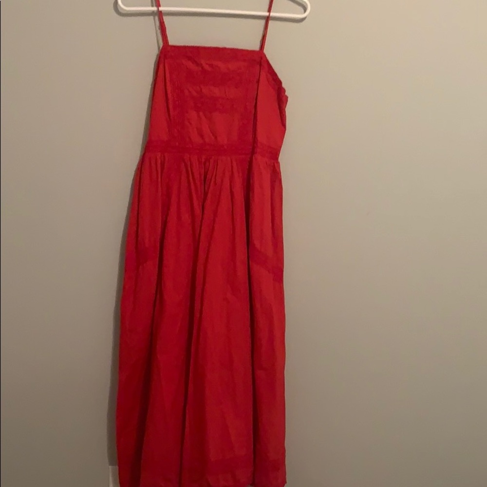 Never worn midi red dress